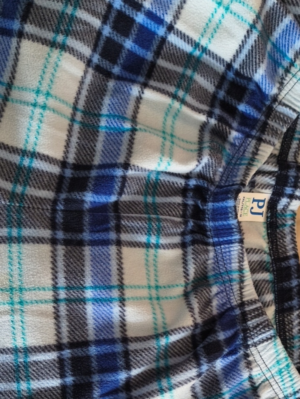 Blue Plaid Kids Pajama Top - Soft Fleece